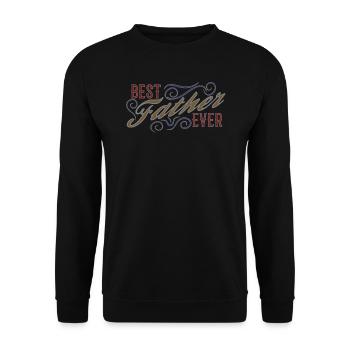 bester Vater Vintage lustiger Spruch Papa - Unisex Pullover - Schwarz - Vorne - Alina (178cm) & Michal (187cm)