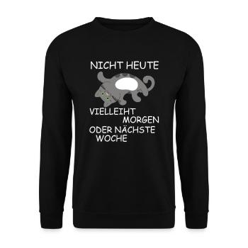 Katze lustiger Spruch Kätzchen - Unisex Pullover - Schwarz - Vorne - Alina (178cm) & Michal (187cm)