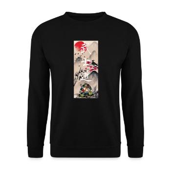 Japon Paysage Samouraï d’Art japonais - Sweat-shirt Unisexe - noir - Devant - Alina (178cm) & Michal (187cm)