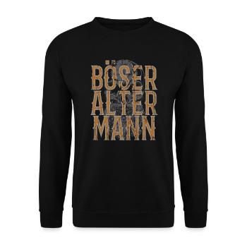 Böser Alter Mann lustiger Spruch Vintage - Unisex Pullover - Schwarz - Vorne - Alina (178cm) & Michal (187cm)