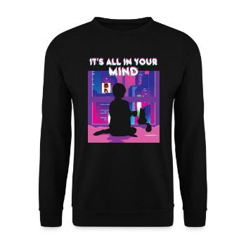 80's Retro Vaporwave Girl Aesthetic - Unisex Sweatshirt - black - Front - Alina (178cm) & Michal (187cm)