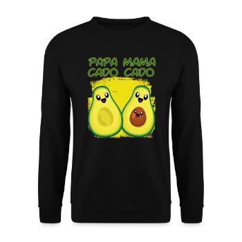Avocado Lustig Mamacado Papacado - Unisex Pullover - Schwarz - Vorne - Alina (178cm) & Michal (187cm)