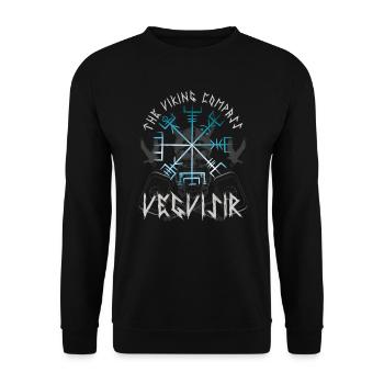 Wikinger nordische Mythologie Kompass Vegvisir - Unisex Pullover - Schwarz - Vorne - Alina (178cm) & Michal (187cm)