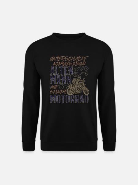 Alter Mann Lustiger Motorrad Spruch Vintage - Unisex Pullover - Schwarz