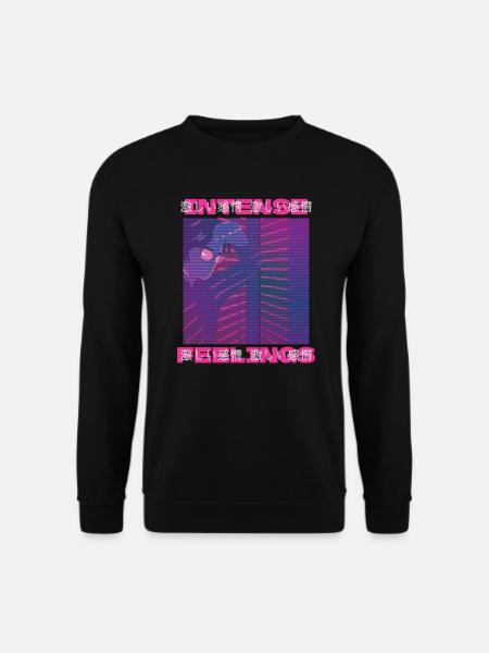 80er Retro Vaporwave Ästhetik Intense Feelings - Unisex Pullover - Schwarz