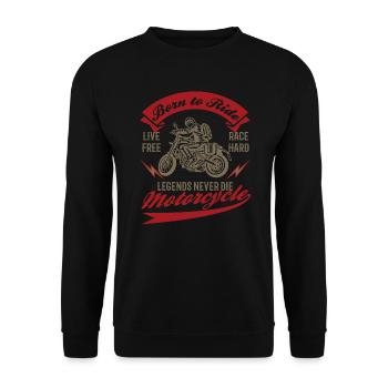 Moto Vintage Né pour Rouler - Sweat-shirt Unisexe - noir - Devant - Alina (178cm) & Michal (187cm)