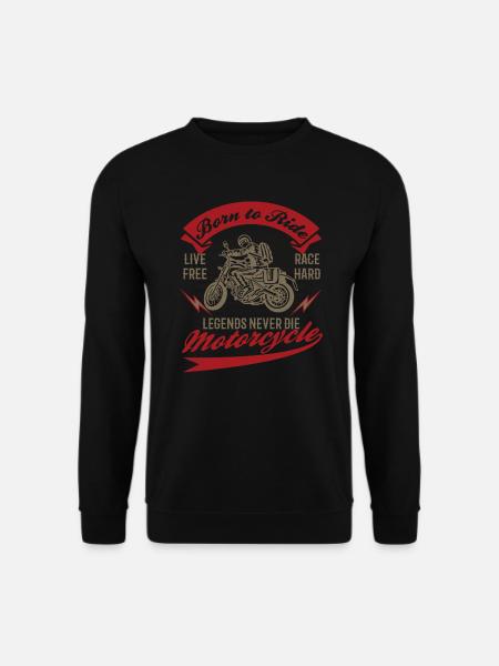 Motorrad Vintage Born to Ride - Unisex Pullover - Schwarz