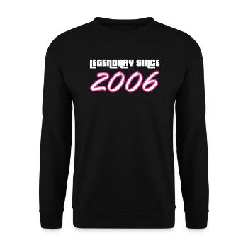 18. Geburtstag Legendary Since 2006 vintage - Unisex Pullover - Schwarz - Vorne - Alina (178cm) & Michal (187cm)
