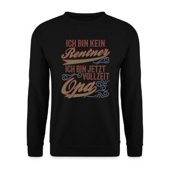 Rente Rentner Opa - Unisex Pullover - Schwarz - Vorne - Alina (178cm) & Michal (187cm)
