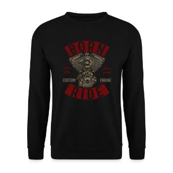 Motorcycle Biker Motorcycling Vintage - Unisex Sweatshirt - black - Front - Alina (178cm) & Michal (187cm)