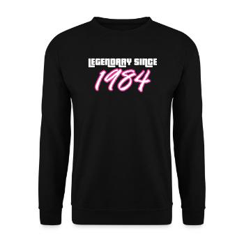 40th Birthday Legendary Since 1984 vintage - Unisex Sweatshirt - black - Front - Alina (178cm) & Michal (187cm)