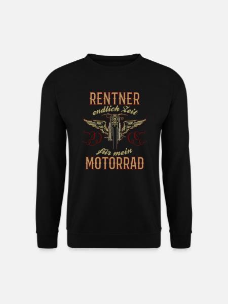 Rente Motorrad Rentner Spruch Vintage - Unisex Pullover - Schwarz