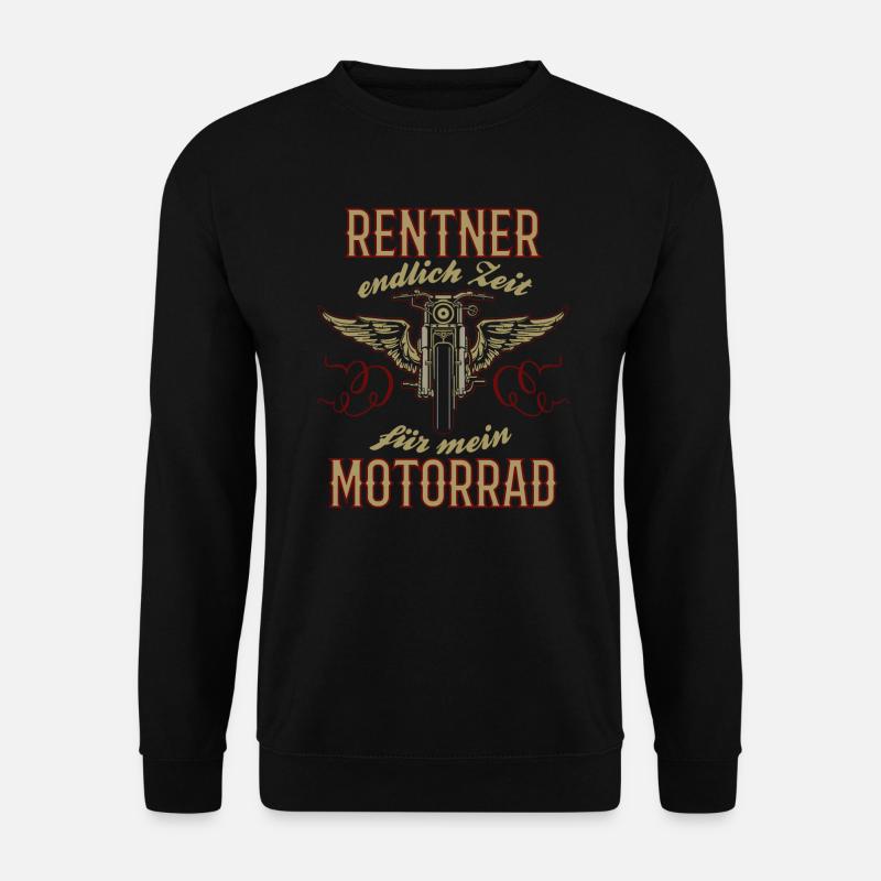 Rente Motorrad Rentner Spruch Vintage - Unisex Pullover - Schwarz