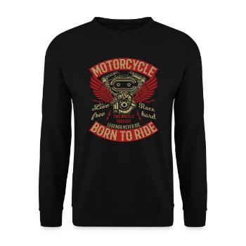 Motorcycle Biker Motorcycling - Unisex Sweatshirt - black - Front - Alina (178cm) & Michal (187cm)