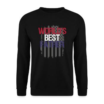 World's Best Father Vintage USA Flights - Unisex Sweatshirt - black - Front - Alina (178cm) & Michal (187cm)