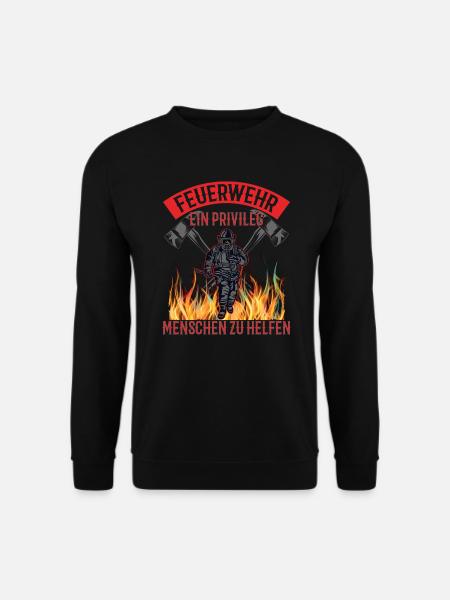 Feuerwehr Feuerwehrmann Vintage - Unisex Pullover - Schwarz