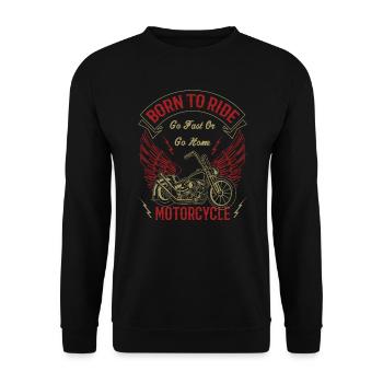 Motorcycle Vintage Motorcycling - Unisex Sweatshirt - black - Front - Alina (178cm) & Michal (187cm)