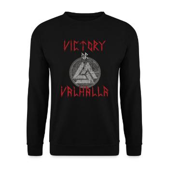 Viking Valhalla Norse Mythology - Unisex Sweatshirt - black - Front - Alina (178cm) & Michal (187cm)