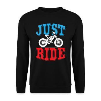 Just Ride E Bike - Unisex Pullover - Schwarz - Vorne - Alina (178cm) & Michal (187cm)