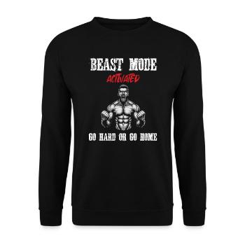 Gym Fitness Musculation Dicton - Sweat-shirt Unisexe - noir - Devant - Alina (178cm) & Michal (187cm)