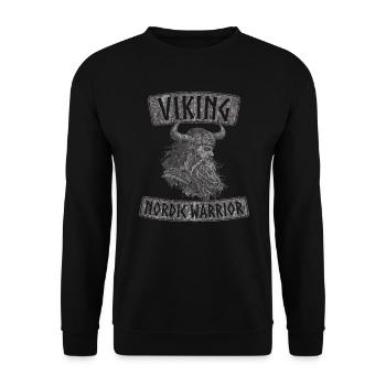 Viking Valhalla Norse mythology Viking - Unisex Sweatshirt - black - Front - Alina (178cm) & Michal (187cm)