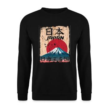 Japan Japanese - Land of the Rising Sun - Unisex Sweatshirt - black - Front - Alina (178cm) & Michal (187cm)
