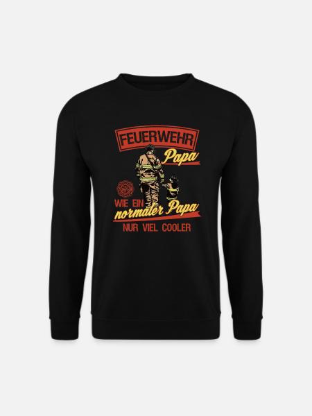 Feuerwehr Papa Feuerwehrmann - Unisex Pullover - Schwarz