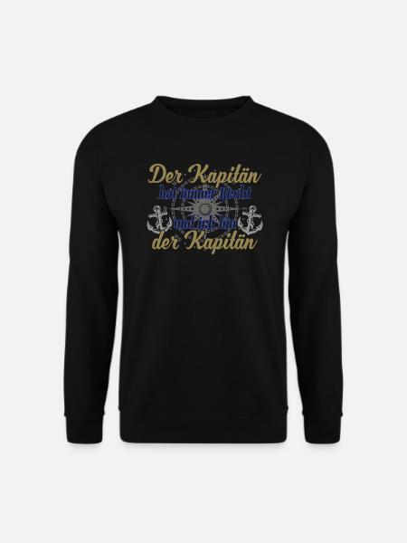 Kapitän Boot Motorboot lustiger Spruch - Unisex Pullover - Schwarz