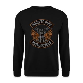 Motorrad Lustiger Spruch Vintage Biker - Unisex Pullover - Schwarz - Vorne - Alina (178cm) & Michal (187cm)