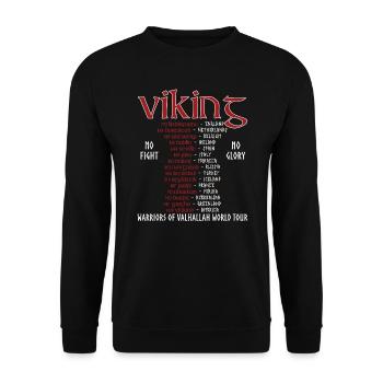 Viking Valhallah Nordic World Tour - Unisex Sweatshirt - black - Front - Alina (178cm) & Michal (187cm)