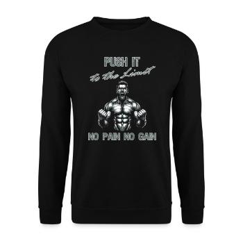 Gym Fitness Bodybuilding Push it to the Limit - Unisex Sweatshirt - black - Front - Alina (178cm) & Michal (187cm)