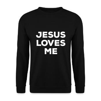 Jesus loves me faith hope religion - Unisex Sweatshirt - black - Front - Alina (178cm) & Michal (187cm)
