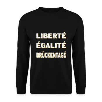 Liberté Egalité Brückentagé - Unisex Pullover - Schwarz - Vorne - Alina (178cm) & Michal (187cm)