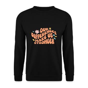 Neurodiverse Ehe Autismus-Bewusstsein - Unisex Pullover - Schwarz - Vorne - Alina (178cm) & Michal (187cm)