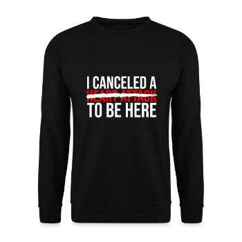 Herzinfarkt Überlebender - Unisex Pullover - Schwarz - Vorne - Alina (178cm) & Michal (187cm)