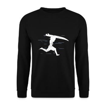 Surfer surfing boarder running race - Unisex Sweatshirt - black - Front - Alina (178cm) & Michal (187cm)