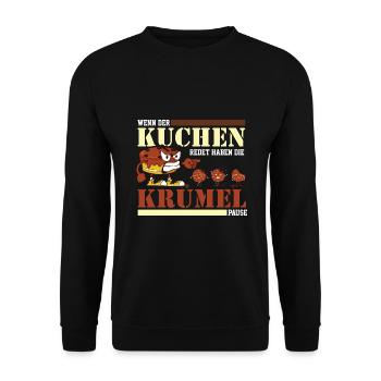 Wenn der Kuchen Redet Haben Die Krümel Pause - Unisex Pullover - Schwarz - Vorne - Alina (178cm) & Michal (187cm)