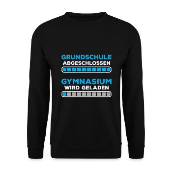 Grundschulabschluss Gymnasium Einschulung 5 Klasse - Unisex Pullover - Schwarz - Vorne - Alina (178cm) & Michal (187cm)
