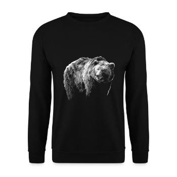 Ours Grizzly Ours brun Ours prédateur Animaux sauvages - Sweat-shirt Unisexe - noir - Devant - Alina (178cm) & Michal (187cm)