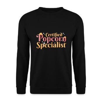 Popcorn - Unisex Pullover - Schwarz - Vorne - Alina (178cm) & Michal (187cm)
