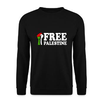 Free palestine - Unisex Sweatshirt - black - Front - Alina (178cm) & Michal (187cm)