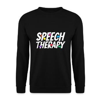 Logopäde Sprachtherapie Sprachtherapeut - Unisex Pullover - Schwarz - Vorne - Alina (178cm) & Michal (187cm)