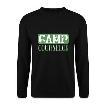 Tent Camp Manager Summer Camp - Unisex Sweatshirt - black - Front - Alina (178cm) & Michal (187cm)