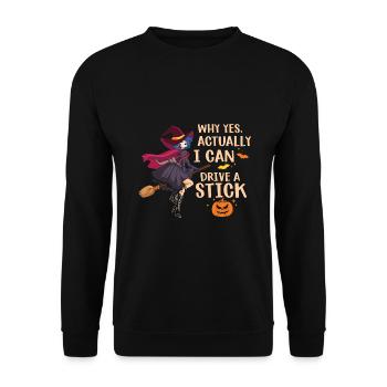 Pourquoi puis-je conduire un bâton - Sweat-shirt Unisexe - noir - Devant - Alina (178cm) & Michal (187cm)