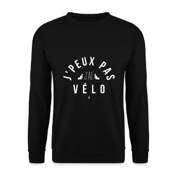 J Peux Pas J Ai Vélo - Sweat-shirt Unisexe - noir - Devant - Alina (178cm) & Michal (187cm)