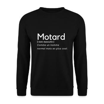 Définition Humour Motard - Sweat-shirt Unisexe - noir - Devant - Alina (178cm) & Michal (187cm)