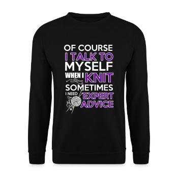Nähen Nähzeug Näher Nähmaschine - Unisex Pullover - Schwarz - Vorne - Alina (178cm) & Michal (187cm)