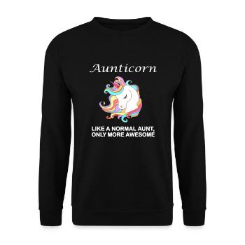 Une tante comme une tante normale seulement plus géniale - Sweat-shirt Unisexe - noir - Devant - Alina (178cm) & Michal (187cm)