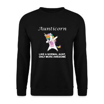 Dabbing Unicorn Gift For Aunt Auntie Aunticorn - Unisex Sweatshirt - black - Front - Alina (178cm) & Michal (187cm)