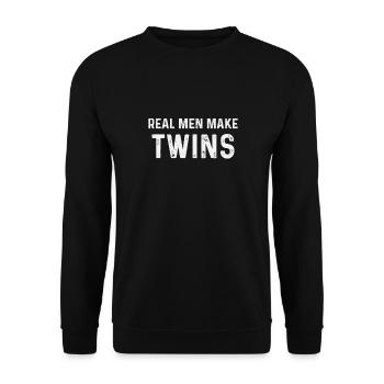 Real Men Make Twins, Twins Dad T-Shirt, Funny Dad - Unisex Sweatshirt - black - Front - Alina (178cm) & Michal (187cm)